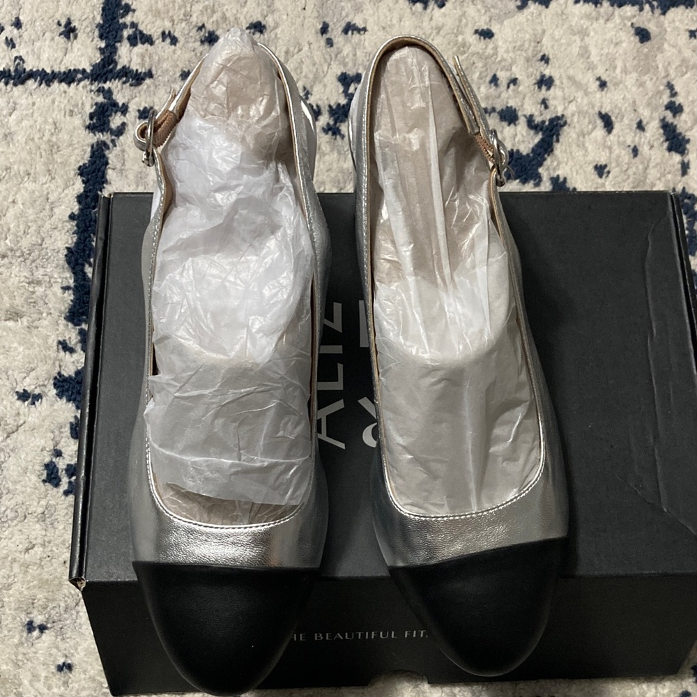 Naturalizer Silver and Black Heels